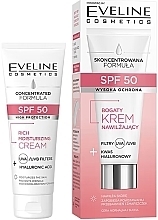 Парфумерія, косметика Насичений зволожувальний крем з SPF50 - Eveline Cosmetics Concentrated Formula Rich Moisturizing Cream