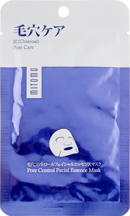 Маска для лица с углем - Mitomo Premium Pore Control Facial Essence Mask — фото N1