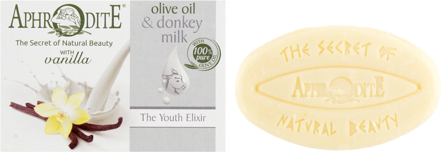 Оливковое мыло с молоком ослицы и ароматом ванили "Эликсир молодости" - Aphrodite Advanced Olive Oil & Donkey Milk  — фото N2