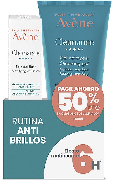 Набор - Avene Cleanance Anti-Shine Routine (f/emulsion/40ml + cl/gel/200ml) — фото N1
