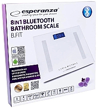 Ваги підлогові, діагностичні, білі - Esperanza 8 In 1 Bluetooth Bathroom Scale B.Fit EBS016W — фото N2