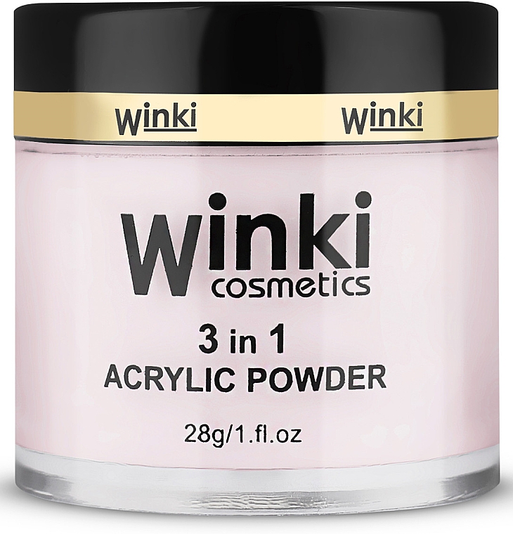 Акриловая камуфлирующая пудра 3 в 1, розовая - Winki Cosmetics 3 In 1 Acrylic Powder — фото N1