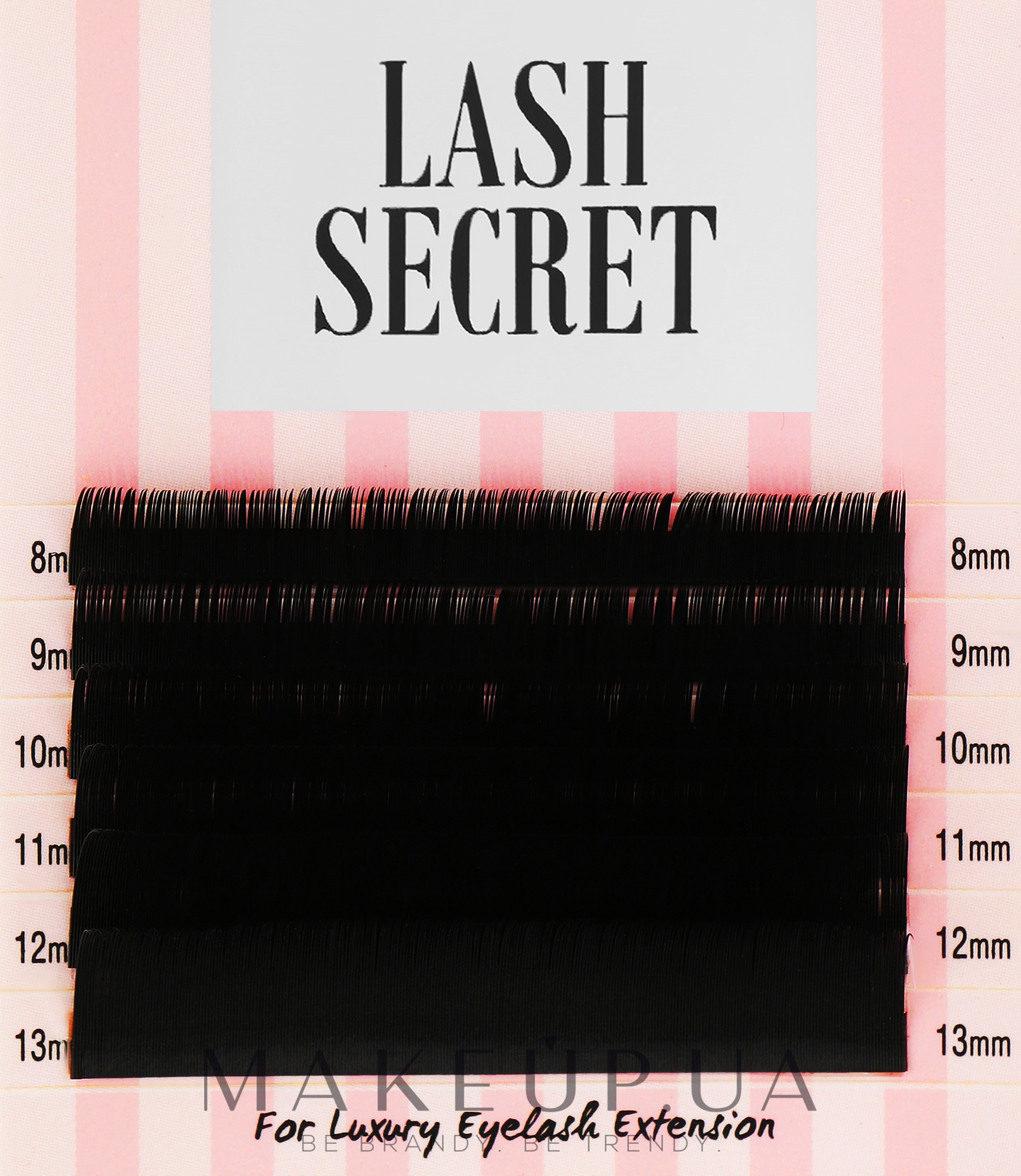Накладні вії, чорні, мікс, 6 ліній (0.15, C, (8-13)) - Lash Secret — фото 1уп