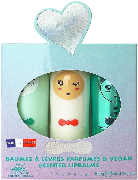 Набір бальзамів для губ - Inuwet Seashell Trio Gift Set (lip/balm/3x3.5g) — фото N1