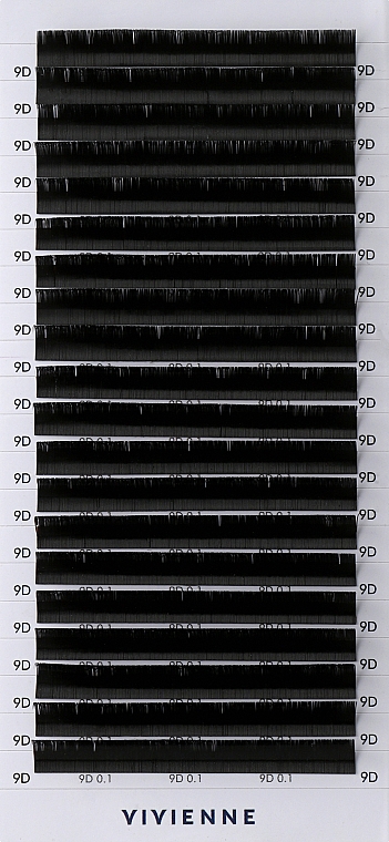 Накладные ресницы "Elite", черные, 20 линий (0,1, D, 9) - Vivienne — фото N1