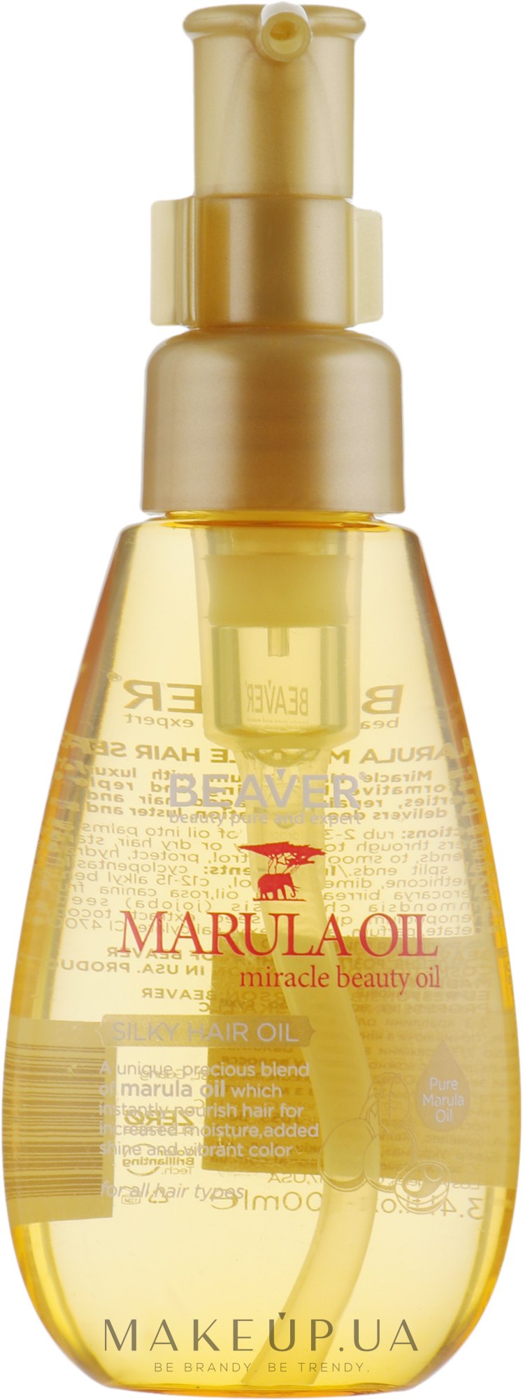 Шелковое масло марулы для глубокого восстановления и разглаживания волос - Beaver Professional Nourish Marula Silky Hair Oil — фото 100ml