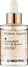 Розгладжувальна ампульна сироватка для обличчя з екстрактом троянди та золотом - Medi-Peel Derma Maison Black Rose 24K Gold Ampoule — фото N1