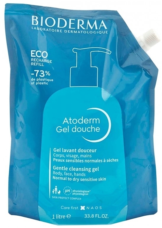 Гель для душа для сухой и чувствительной кожи - Bioderma Atoderm Gentle Shower Gel Eco-Refill (запасной блок) — фото N1