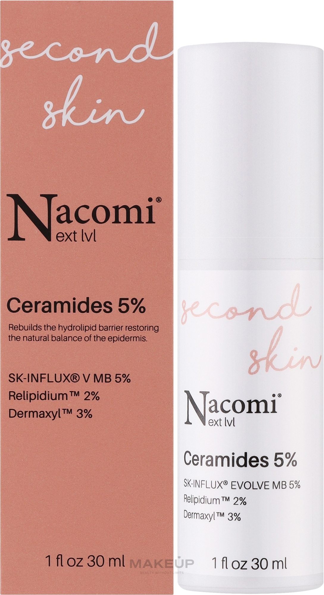 Сироватка для обличчя, збагачена пептидами й натуральними активними інгредієнтами - Nacomi Next Level Ceramides 5% — фото 30ml