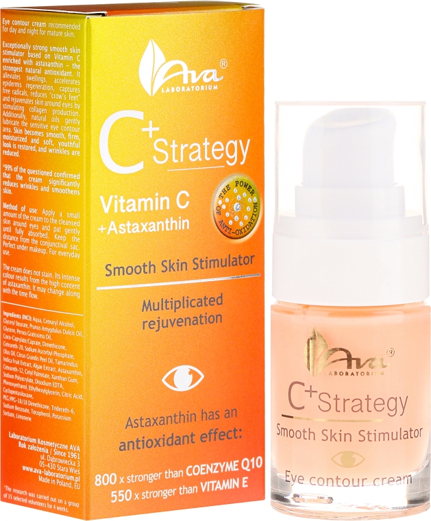 Крем для области вокруг глаз с витамином С - Ava Laboratorium C+ Strategy Smooth Skin Stimulator Eye Contour Cream — фото N1