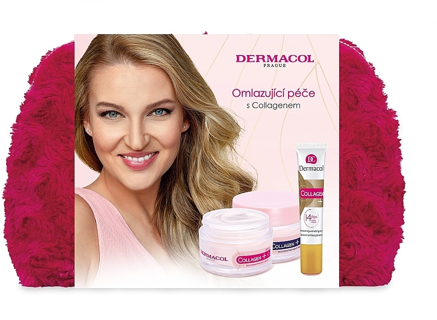 Набор - Dermacol Collagen+ (d/f/cr/50ml + n/f/cr/50ml + f/serum/12ml + bag) — фото N1