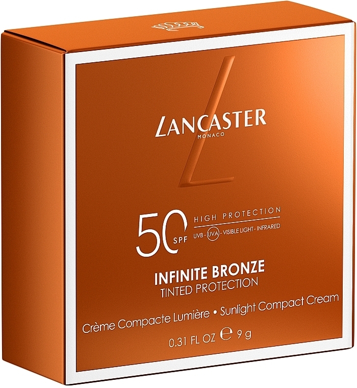Захисний крем для обличчя SPF 50 - Lancaster Infinite Bronze Sunlight Compact Cream — фото N2