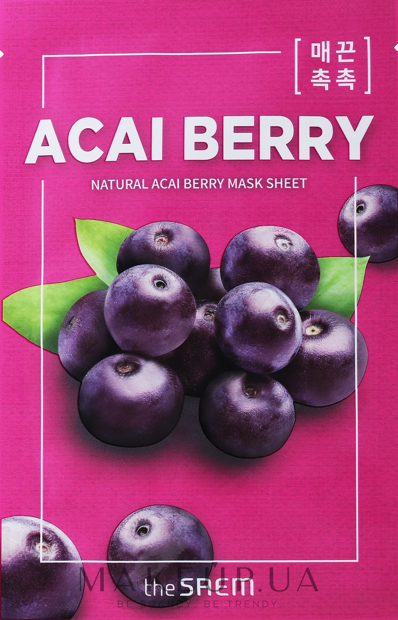 Тканинна маска з екстрактом ягід асаї - The Saem Natural Acai Berry Mask Sheet — фото 21ml