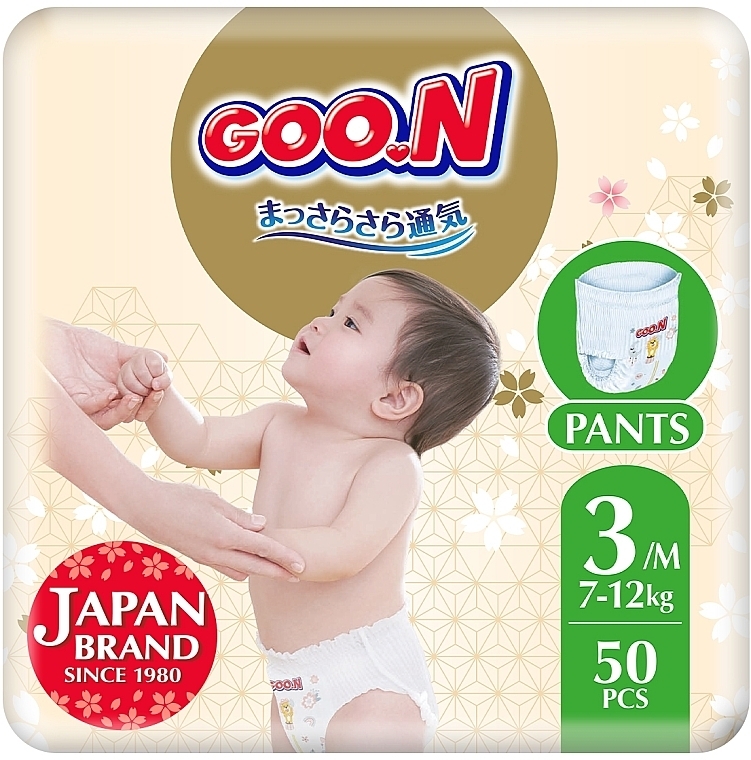 Трусики-подгузники GOO.N Premium Soft для детей 7-12 кг (размер 3(M), унисекс, 50 шт) - Goo.N Premium Soft — фото N1