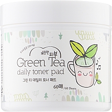 Спонжи для лица с зеленым чаем - Esfolio Green Tea Daily Toner Pad — фото N1