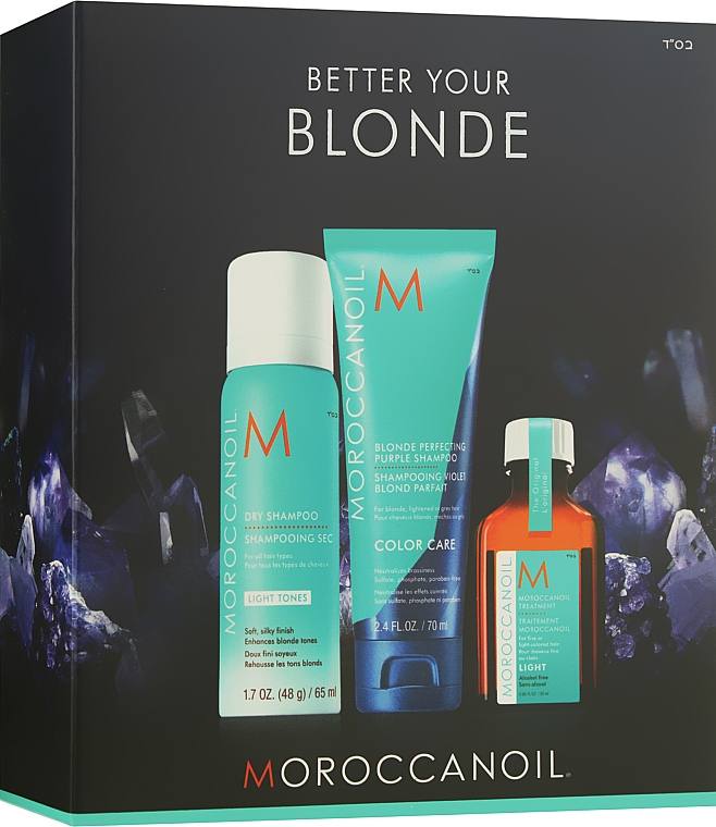 Набор - Moroccanoil Better Your Blonde Set (shm/70ml + dry/shm/60ml + hair/oil/25ml) — фото N1