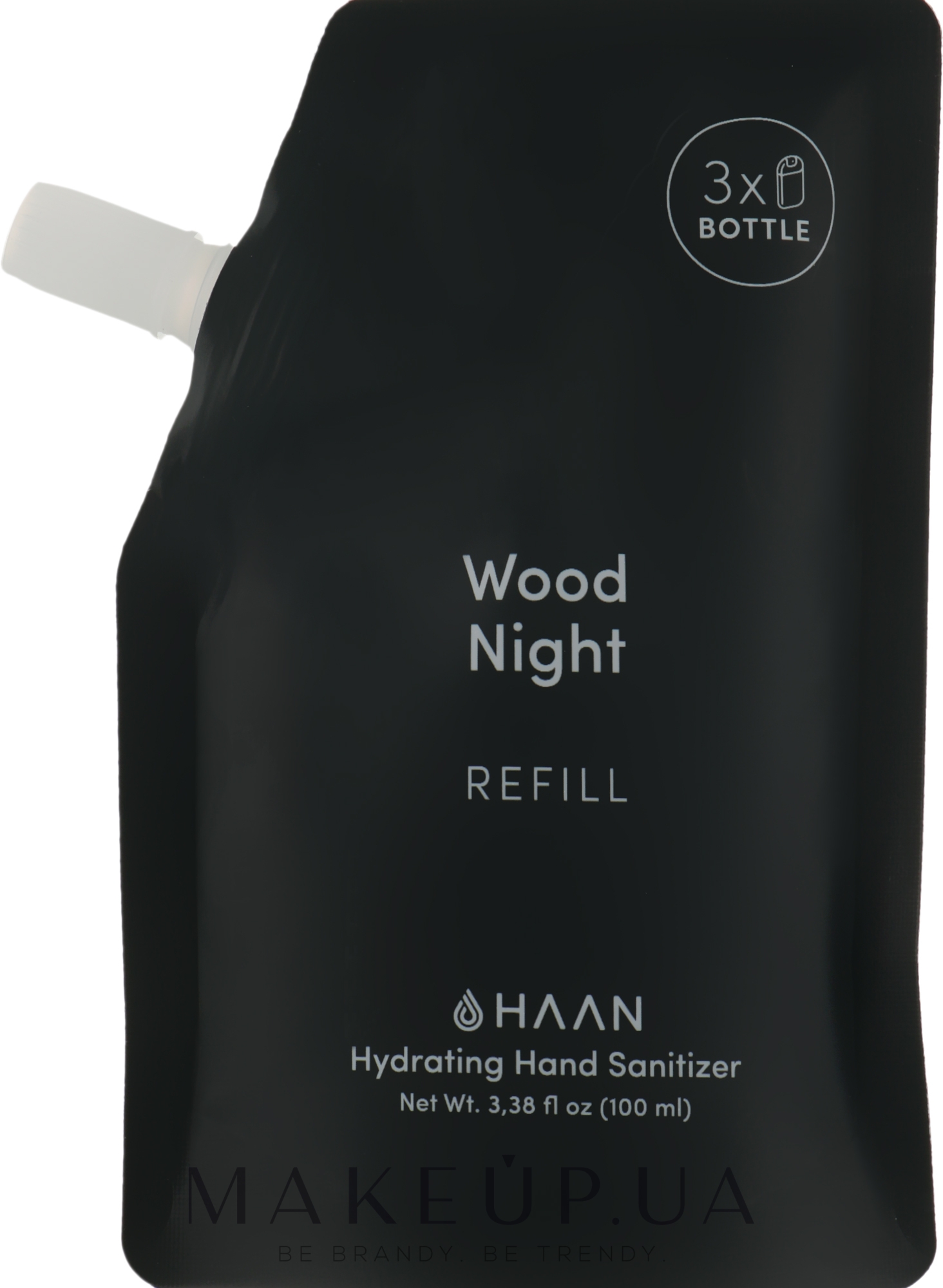Очищувальний і зволожувальний спрей для рук "Деревний акцент" - HAAN Hand Sanitizer Wood Night (змінний блок) — фото 100ml