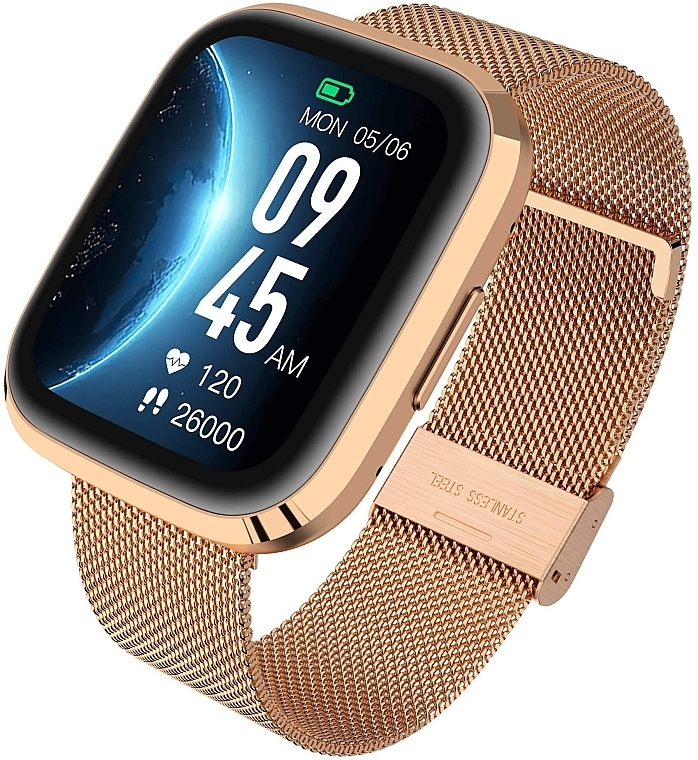 Смарт-годинник, золотистий метал - Garett Smartwatch GRC STYLE Gold Steel — фото N2