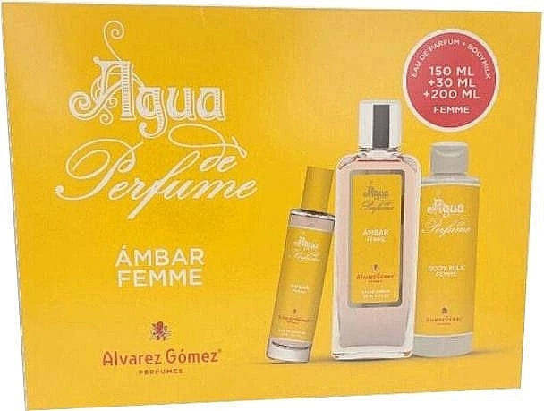 Alvarez Gomez Agua de Perfume Ambar - Набор (edp/150ml + edp/30ml + lot/200ml) — фото N1