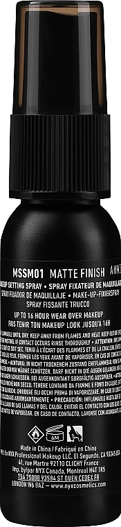 Спрей-фиксатор для макияжа с матовым финишем - NYX Professional Makeup Matte Finish Long Lasting Setting Spray (миниатюра) — фото N2