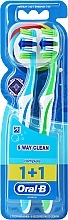 Парфумерія, косметика Набір зубних щіток "Комплекс П'ятистороннє чищення", 40 середня, блакитне + зелене - Оral-B Сomplete 5 Way Clean