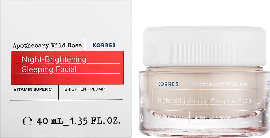 Освітлювальний нічний крем для обличчя - Korres Apothecary Wild Rose Night-Brightening Sleeping Facial — фото N2