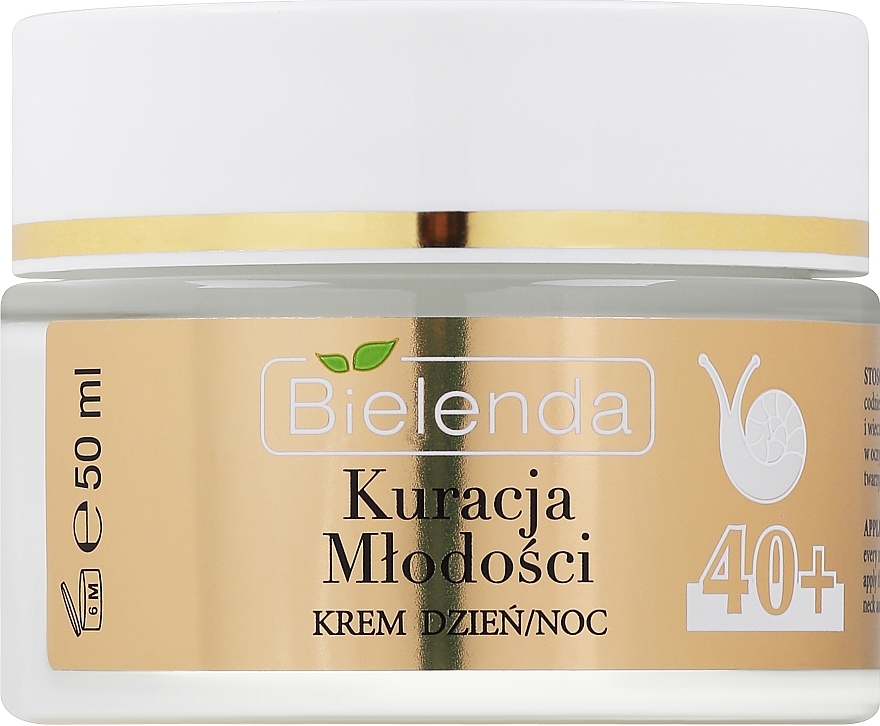 Увлажняющий крем от морщин экстрактом слизи улитки - Bielenda Kuracja Mlodosci Cream 40+ — фото N1
