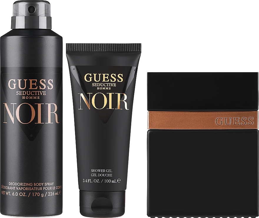 Guess Seductive Homme Noir - Набір (edt/100ml + sh/gel/100ml + deo/226ml + pouch/1pc) — фото N2