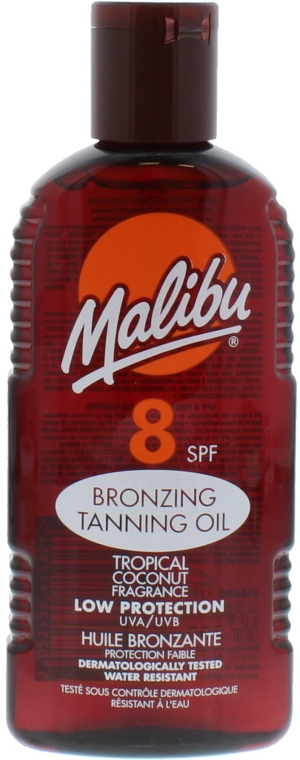 Олія для тіла з ефектом бронзової засмаги - Malibu Bronzing Tanning Oil with Tropical Coconut Fragrance SPF 8 — фото N1