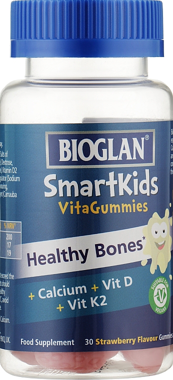 Витамины "Для костей и зубов" для детей, желейки - Bioglan SmartKids Healthy Bones Vitagummies — фото N1