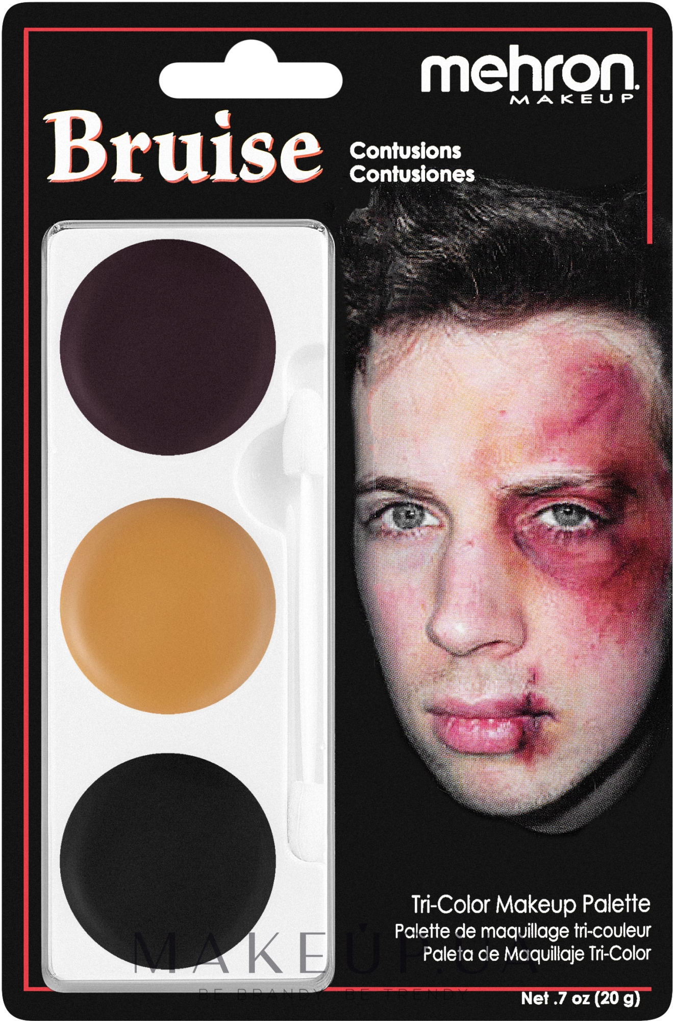 Набор кремового грима для образа - Mehron Tri-Color Makeup Palette — фото Bruise