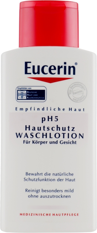 Очищаючий лосьйон для відновлення та захисту чутливої шкіри тіла - Eucerin Sensitive Skin pH5 Skin-Protection WashLotion