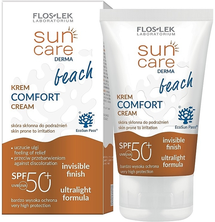 Солнцезащитный крем-основа под макияж - Floslek Sun Care Derma Comfort Cream SPF 50 — фото N1