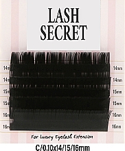 Накладные ресницы, черные, микс, 6 линий (0.1, C, (14,15,16)) - Lash Secret — фото N1