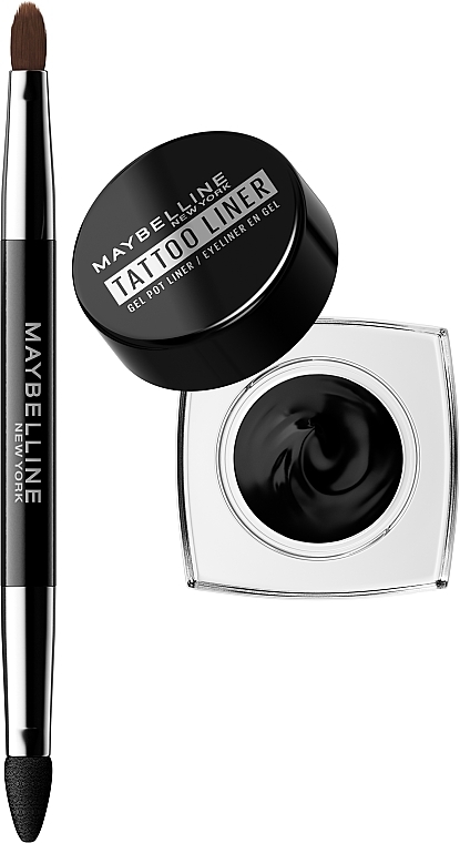 УЦЕНКА Стойкая гелевая подводка для век со щеточкой - Maybelline New York Tattoo Liner * — фото N1