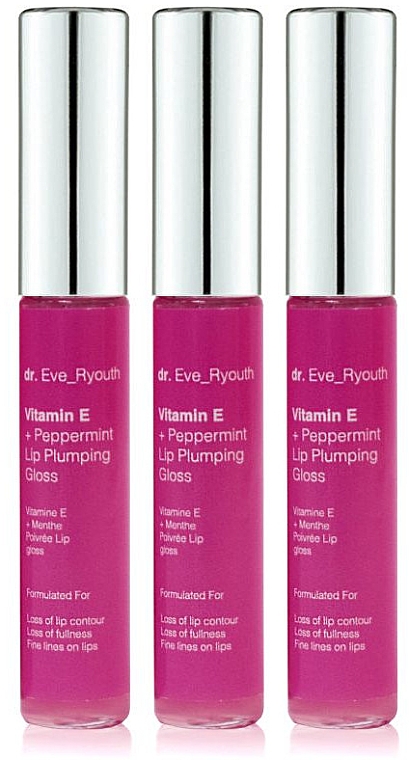 Набір "Блиск для збільшення губ" - Dr. Eve_Ryouth Vitamin E And Peppermint Lip Plumps (lip/gloss/3х8ml) — фото N1