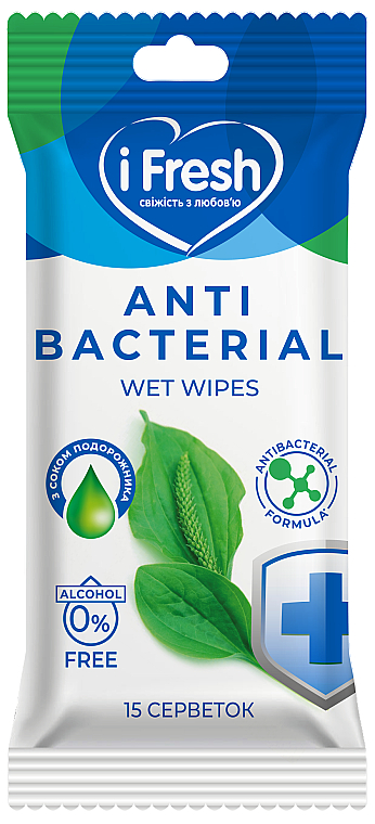 Влажные салфетки антибактериальные с соком подорожника - IFresh Antibacterial Wet Wipes