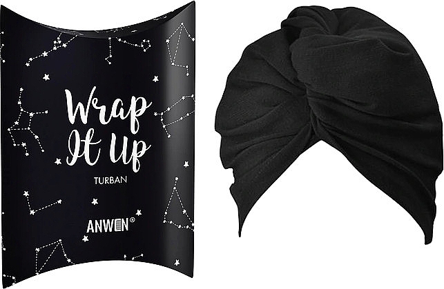 Косметична пов'язка "Тюрбан", чорна - Anwen Wrap It Up Turban — фото N1