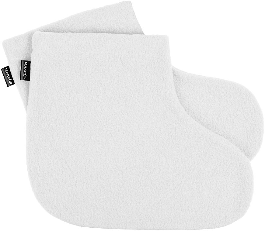 Шкарпетки косметичні для парафінотерапії, білі "Luxe Spa" - MAKEUP Thick Paraffin Wax Booties Therapy Spa White — фото N1
