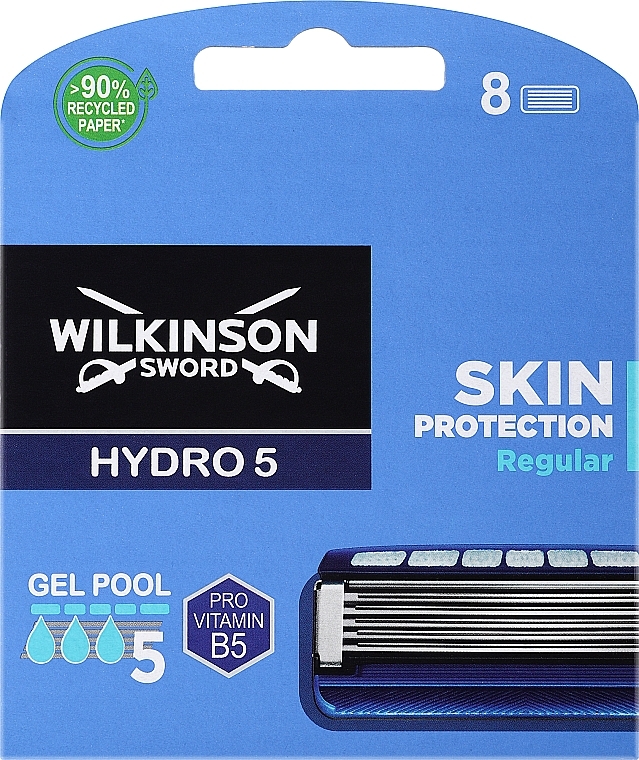 Набор сменных лезвий, 8 шт. - Wilkinson Sword Hydro 5 Skin Protection Regular — фото N1