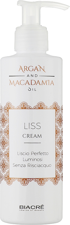 Моделирующий крем для разглаживания волос «Арган и Макадамия» - Biacre Argan and Macadamia Liss Cream — фото N1