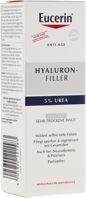 Нічний крем зволожувальний - Eucerin Hyal-Urea Night Creme — фото N2