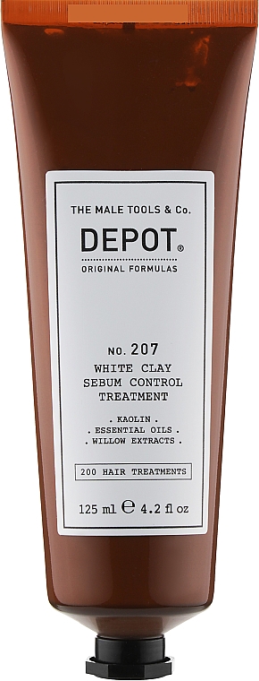 Белая глина для волос для контроля кожного сала - Depot 207 White Clay Sebum Control Treatment — фото N1