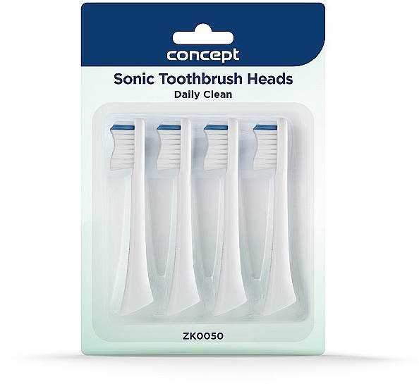 Змінні головки для зубної щітки, ZK0050, білі - Concept Sonic Toothbrush Heads Daily Clean — фото N2