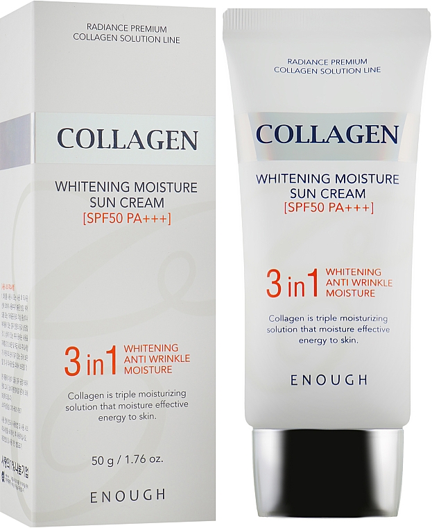 Солнцезащитный крем для лица с морским коллагеном - Enough Collagen 3in1 Whitening Moisture Sun Cream SPF50 PA+++ — фото N1