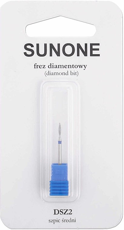 Алмазная фреза DSZ2 "Пламя", средняя, синяя - Sunone Diamond Nail Drill — фото N1