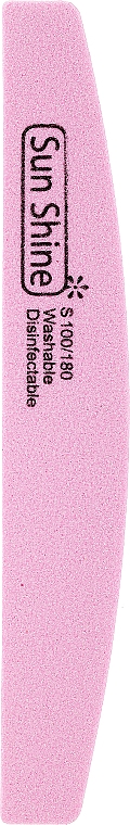 Пилочка для ногтей, розовая S 100/180 - SunShine — фото N1