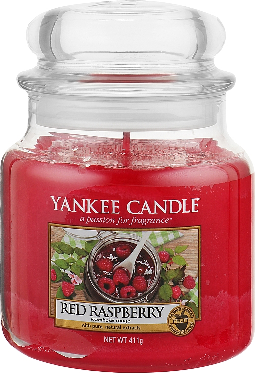 Свічка у скляній банці - Yankee Candle Red Raspberry — фото N1