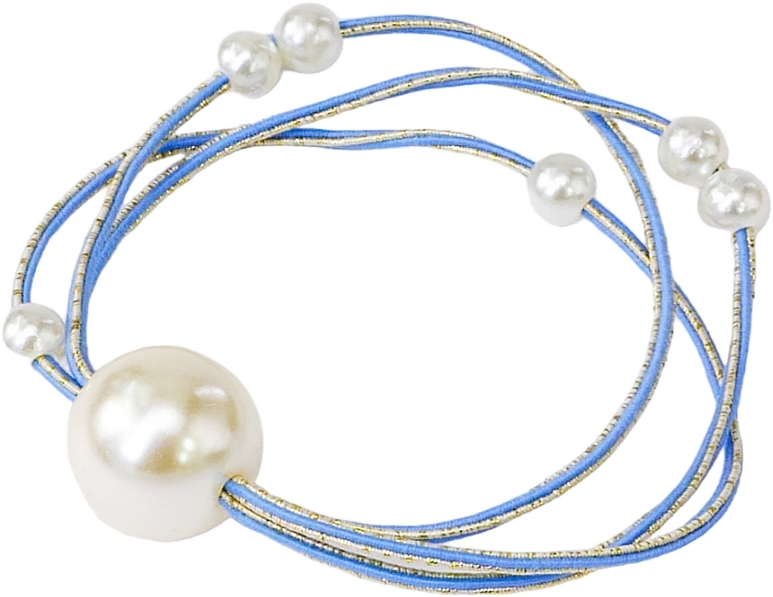 Резинка для волосся з перлами, блакитна - Lolita Accessories — фото N1
