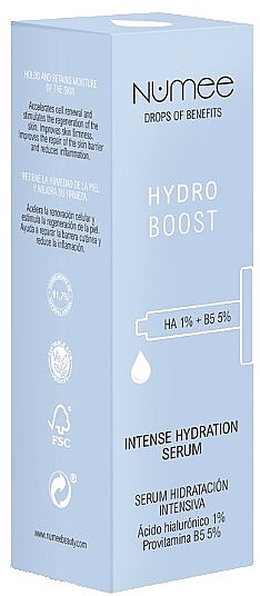 Інтенсивна зволожувальна сироватка для обличчя - Numee Drops Of Benefits Hydro Boost Intense Hydration Serum — фото N2